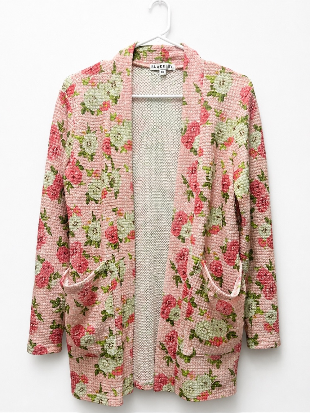 Blakeley Pink Floral Open-Front Cardigan